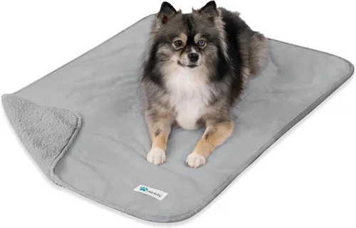 Vista 30 de PETAMI Manta impermeable de forro polar Sherpa para gatos y perros, color beige, talla S