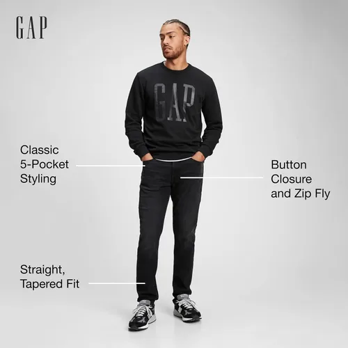 Vista 3 de GAP Men's Straight Taper Fit Denim Jeans