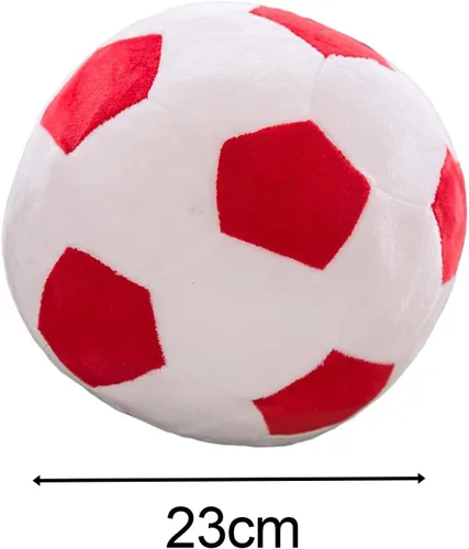 Vista 2 de Juguete de fútbol multifuncional de peluche para regalos de fiesta de sofá de hotel, rojo y blanco