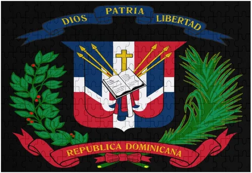Vista 3 de Rompecabezas de madera con logotipo de la bandera de República Dominicana para adultos, 200 piezas en adelante con caja de almacenamiento, 200 piezas
