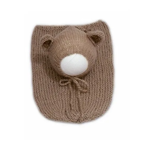 Vista 2 de Disfraz de bebé recién nacido de moda para niño y niña, gorro de punto con bolsa (beige)