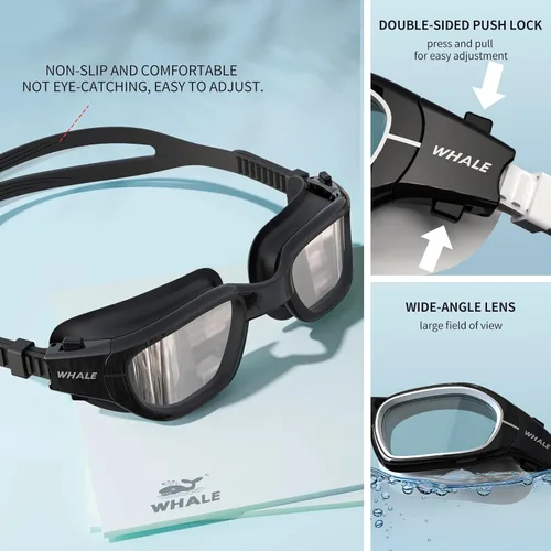 Vista 6 de Whale Polarized Swim Goggles, GE Anti-Fog Anti-UV Protection No Leaking Swimming Pool Goggles for Men, Women, and Youth