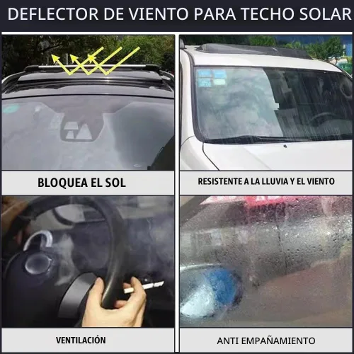 Vista 5 de Deflector de viento para techo corredizo de 35.6" 880mm, protectores de lluvia autoadhesivos para techo corredizo, ajuste universal, visera