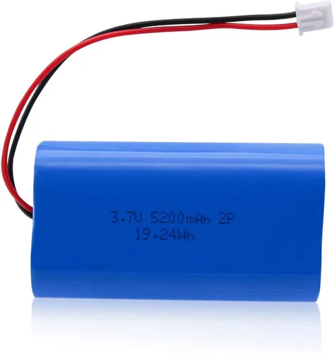 Vista 9 de Paquete de baterías recargables de iones de litio de 3.7V 5200mAh-19.24Wh con conector PH2.0mm de 3.7 voltios para altavoces Bluetooth, electrónica