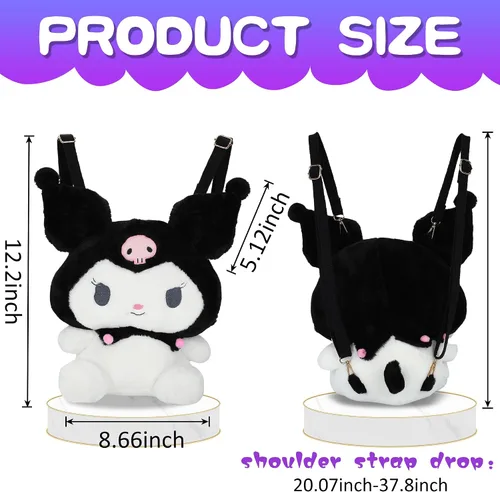 Vista 2 de Hiyancy Lindo peluche de dibujos animados para niñas y mujeres, muñeca de felpa de anime suave, perfecta para regalos de cumpleaños de niños y niñas