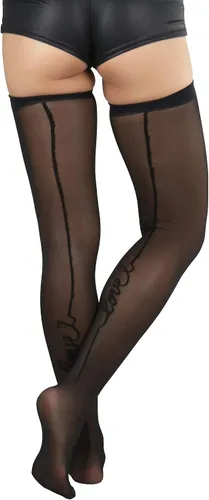 Vista 23 de ToBeInStyle Medias de red atemporales con costura trasera para mujer
