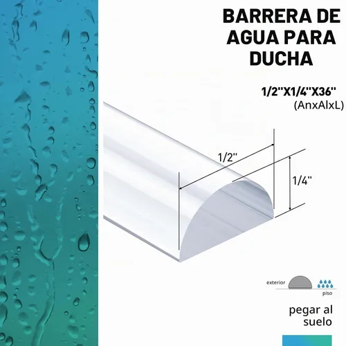 Vista 3 de Presa de ducha, 2 piezas de 1/2" x 1/4" (ancho x alto) Presa