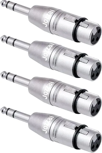 Vista 6 de Paquete de 4 adaptadores 1/4 a XLR, TRS a XLR de 1/4 pulgadas (2 pares), 2 piezas macho a macho y 2 piezas macho a hembra, equilibrado de cuarto