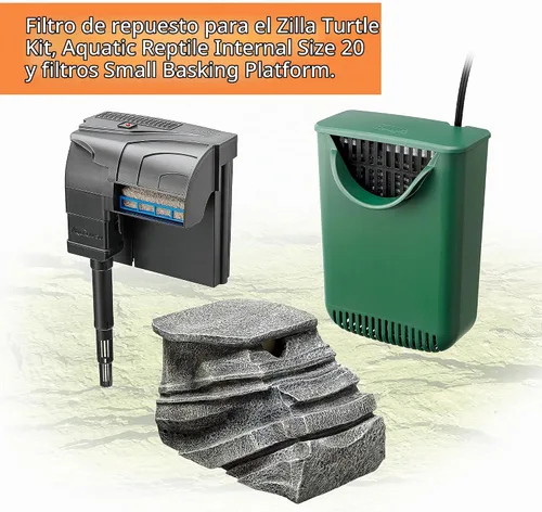 Vista 8 de Zilla Cartuchos de filtro de repuesto medianos, 3 unidades (paquete de 1) Reemplazo del filtro de agua para tanque de tortuga, carbón activado