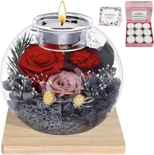 Vista 8 de Set decorativo de aromaterapia con rosas eternas