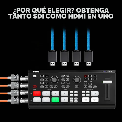Vista 2 de Osee GoStream Duet - Mezclador de video para transmisión en vivo de múltiples cámaras SDI y HDMI
