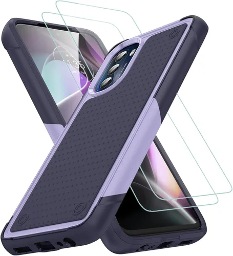 Vista 12 de Jeylly Funda para Motorola G Power 5G (2023) con 2PCS protectores de pantalla de vidrio, protección resistente de plástico duro+parachoques