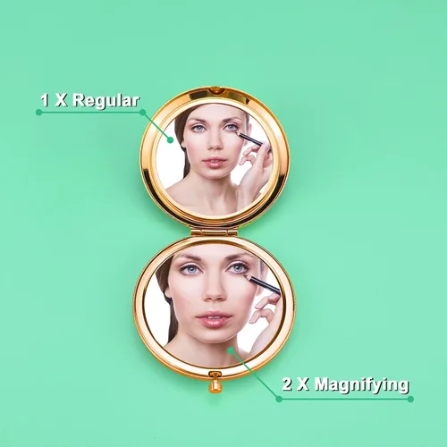 Vista 2 de Regalo para amantes de los caballos, regalos para niñas, espejo de maquillaje compacto para hija, sobrina, regalos ecuestres para mujeres, amantes