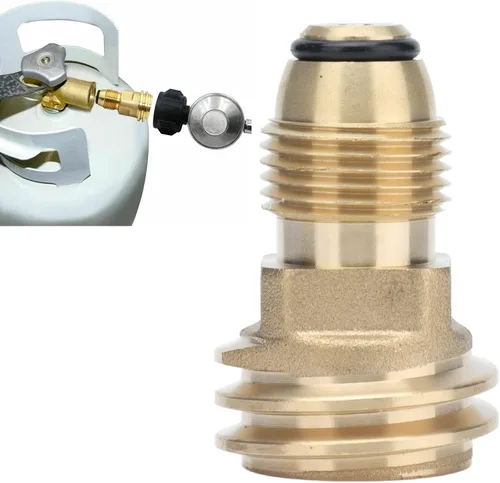 Vista 2 de Adaptador de accesorios de latón para tanque, conexión rápida con conexión hermética para válvula de cilindro de parrilla de gas, hecho