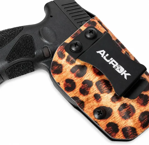 Vista 2 de Kydex IWB Funda para Taurus G2C, G3C, PT111 – Mano derecha – Retención de ajuste seguro – Transporte oculto – Estampado de leopardo AUROK