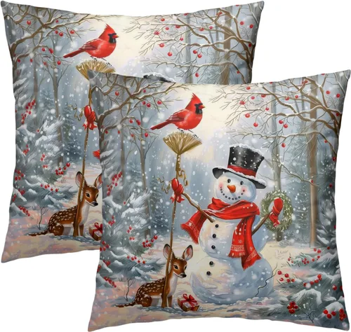 Vista 58 de Giwawa Juego de 2 fundas de almohada de calabaza otoñal de 16 x 16 pulgadas, fundas de cojín de algodón de madera de girasol para sofá, patio