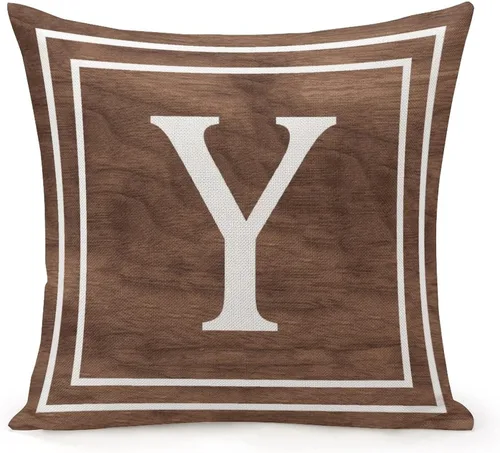 Vista 25 de Funda de almohada decorativa con diseño de letras blancas y monograma D, para sofá, dormitorio, automóvil, 16 x 16 pulgadas