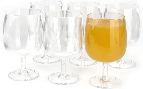 Vista 15 de Yalin Juego de 6 vasos apilables irrompibles de plástico acrílico para vino y agua de 12 onzas (azul, 12 onzas)