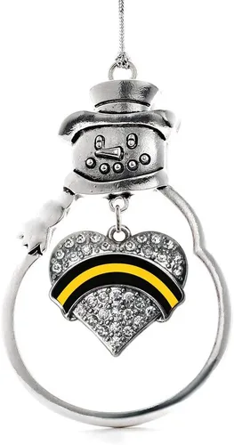 Vista 20 de Colgante de plata con diseño de Detroit con forma de corazón y muñeco de nieve con circonitas cúbicas