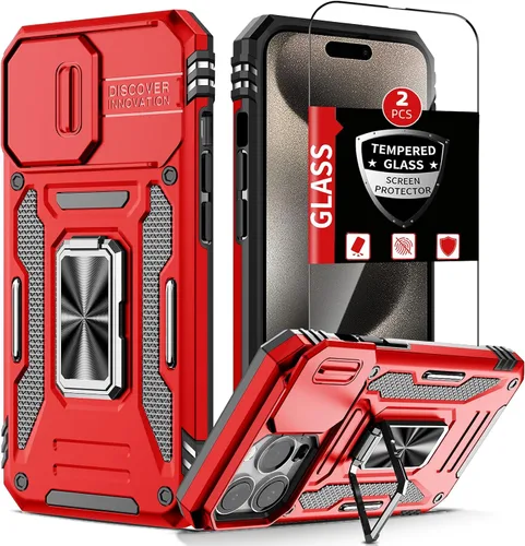 Vista 12 de Funda para iPhone 12 Pro Max con 2 protectores de pantalla, cubierta deslizante integrada para cámara para 12Pro Max, funda para teléfono