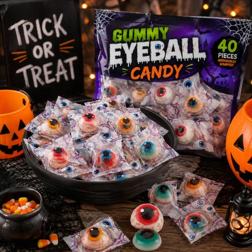 Vista 5 de Fun Express - Paquete a granel de caramelos de globo ocular de gomitas para Halloween, 40