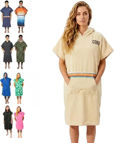 Vista 16 de COR Surf - Poncho de toalla de cambio con capucha y bolsillo delantero Toalla gruesa de microfibra de secado rápido Fits Teens & Petite Adults