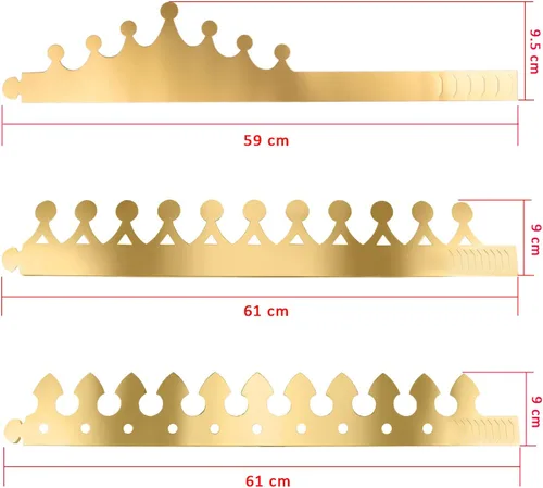 Vista 3 de SIQUK 27 piezas de corona de papel dorado para fiesta y celebración