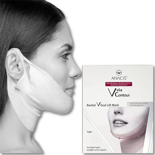 Vista 2 de Doble barbilla flacidez V línea contorno doble máscara cuello crema y suero