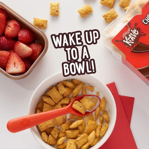Vista 4 de Kellogg's Krave Cereal de desayuno frío, cereales para niños, desayuno familiar, tamaño familiar, chocolate, caja de 17.3 onzas (1 caja)