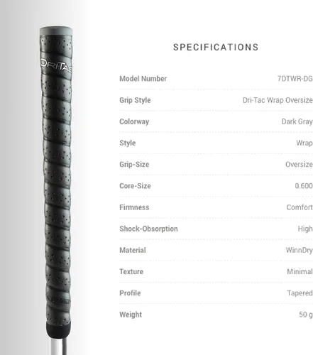 Vista 3 de Winn Dri-Tac - Wrap de manija para golf, wrap Dri-Tac.