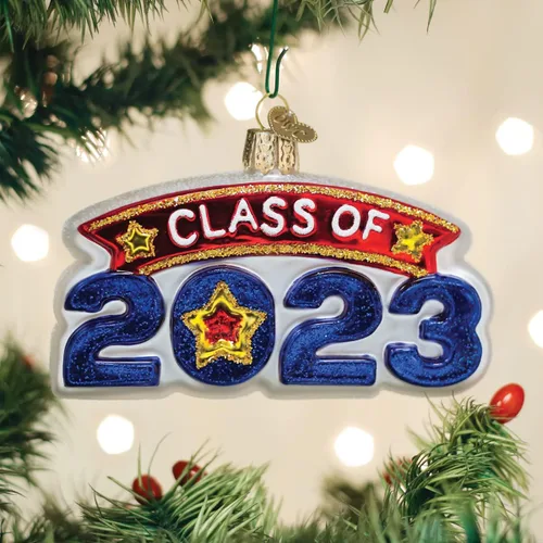 Vista 5 de Old World Christmas Adorno de vidrio soplado para árbol de Navidad de clase 2023