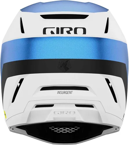 Vista 4 de Giro Insurgent - Casco esférico para bicicleta de montaña, color blanco mate/azul ano, talla M/L