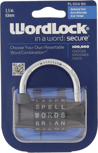 Vista 2 de Candado Wordlock con combinación de 5 letras, PL-004-BK