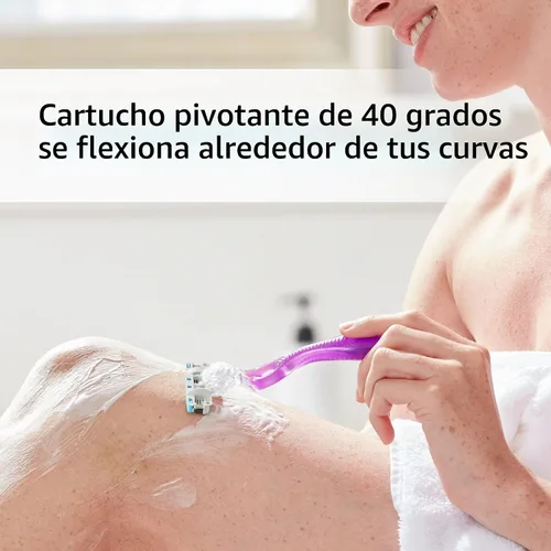 Vista 4 de Schick Hydro Silk - Maquinillas de afeitar de 3 hojas para mujer, 1 mango y 6 repuestos de maquinilla de afeitar