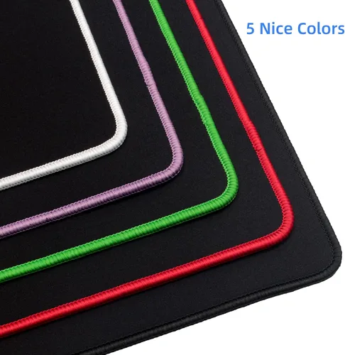 Vista 4 de Wolaile Alfombrilla de mouse para computadora de juegos con borde cosido negro, 18 x 14 pulgadas