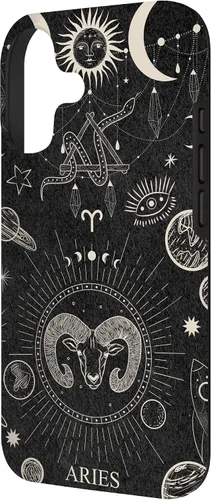 Vista 2 de Carcasa para iPhone 17 con signo del zodiaco astrológico y estético celestial de Aries