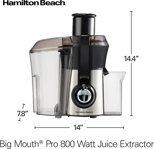 Vista 8 de Hamilton Beach Extractor de jugo de boca grande R2502BM reacondicionado
