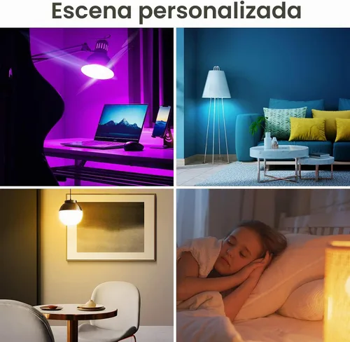 Vista 8 de VOCOlinc Bombilla inteligente funciona con Apple Homekit, Alexa, Google Home, bombillas inteligentes WiFi regulables, 850 lúmenes, bombilla LED