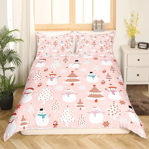 Vista 37 de Feelyou Juego de ropa de cama de Navidad gris para niños, tamaño individual, funda de edredón enana de Navidad para niños, niñas, adolescentes