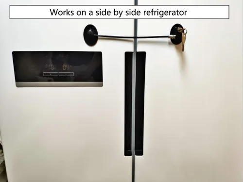 Vista 7 de REZIPO - Cerradura de puerta de refrigerador con 2 llaves, cerradura de cajón de archivos, cerradura de puerta de congelador y cerradura de gabinete