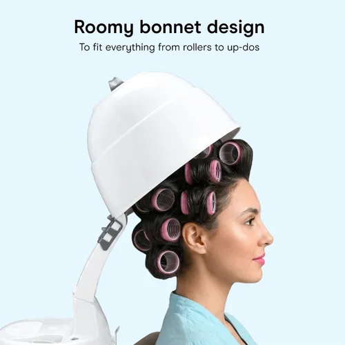 Vista 6 de Secador de pelo Conair Pro Styler de casco, de color blanco Secado manos libres para cabello fino, medio, grueso, rizado y texturizado, blanco