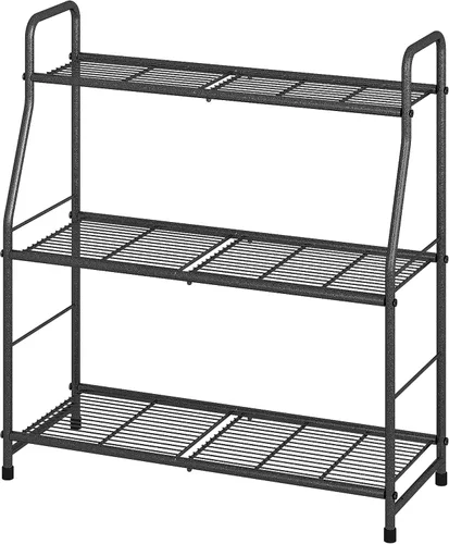 Vista 2 de Simple Trending Soporte para plantas al aire libre e interior, estante de metal impermeable de 3 niveles para sala de estar, balcón y jardín