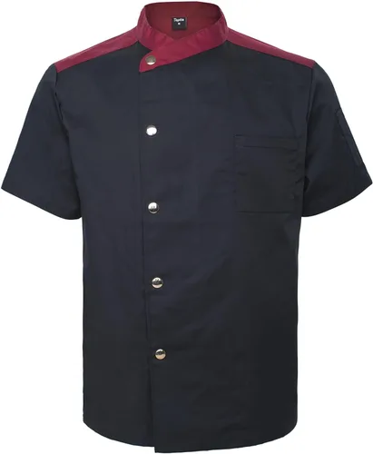 Vista 16 de TopTie - Bata de chef unisex de manga corta Negro