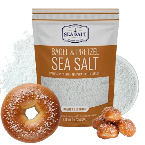 Vista 8 de Sal marina gruesa para pretzels, para pretzels suaves, sal resistente al calor para bagels y pretzels suaves, totalmente natural para hornear, bolsa