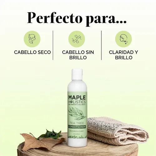 Vista 7 de Acondicionador Maple Holistics de aceite de árbol de té, para el cuidado del color, la resequedad y la caspa, y un tratamiento para el cabello