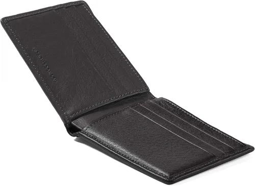 Vista 4 de Leatherology Black Onyx - Cartera plegable delgada para hombre, RFID disponible