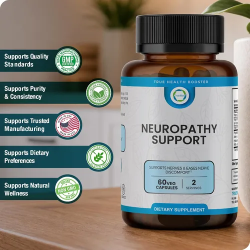Vista 6 de Suplemento para la salud neuropatía neuropatía y nerviosa con vitamina D3, B6, B12, acetil-L-carnitina, ácido alfa lipoico y benfotiamina apoya