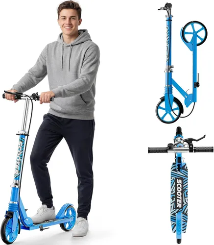 Vista 12 de Scooters for Kids 8-12, Teens & Adults - Load 240 LBS, 8-Inch Wheels, Kick Scooter with Shock Absorption System, Hand Brake & Bell, 4 Adjustable
