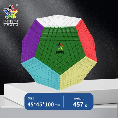 Vista 5 de YuXin Teraminx - Cubo de dadecahedyon sin calcomanías, 7 x 7, cubo de 12 caras, rompecabezas gigaminx 7 x 7 megaminx Speed Cube