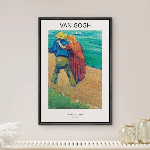 Vista 2 de SIGNWIN Lienzo enmarcado para pared, diseño de Vincent Van Gogh, un par de amantes, naturaleza, ilustraciones de área silvestre, bellas artes